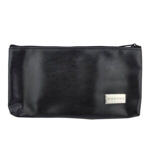 Morphe Faux Leather Makeup Bag Black Zipper Cosmetic Pouch